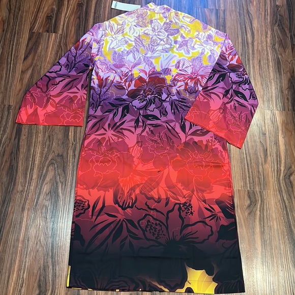 Fuzzi Long Gradient Print Satin Kimono - Picture 12 of 16